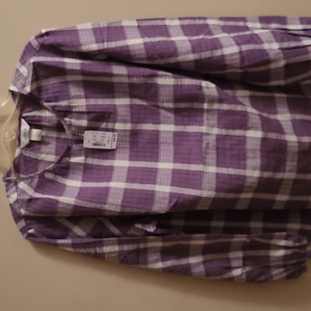 CJ Banks Purple checked top
